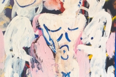 At the Hairdressers.. Acrylic-and-collage-on-hardboard-122x92cm.